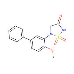 COc1ccc(-c2ccccc2)cc1N1CC(=O)NS1(=O)=O ZINC000006406655