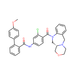 COc1ccc(-c2ccccc2C(=O)Nc2ccc(C(=O)N3C[C@H]4COCCN4Cc4ccccc43)c(Cl)c2)cc1 ZINC000026654726