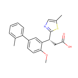 COc1ccc(-c2ccccc2C)cc1[C@@H](CC(=O)O)c1ncc(C)s1 ZINC001772643562