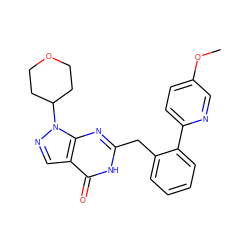 COc1ccc(-c2ccccc2Cc2nc3c(cnn3C3CCOCC3)c(=O)[nH]2)nc1 ZINC000068247266