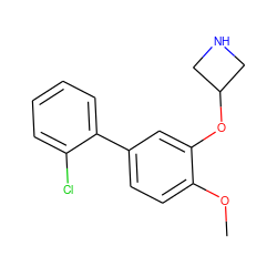 COc1ccc(-c2ccccc2Cl)cc1OC1CNC1 ZINC000096175884