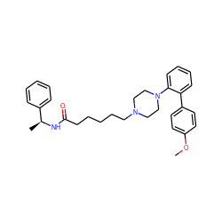 COc1ccc(-c2ccccc2N2CCN(CCCCCC(=O)N[C@@H](C)c3ccccc3)CC2)cc1 ZINC001772630233