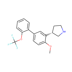 COc1ccc(-c2ccccc2OC(F)(F)F)cc1[C@@H]1CCNC1 ZINC000118511308