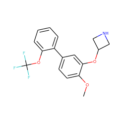 COc1ccc(-c2ccccc2OC(F)(F)F)cc1OC1CNC1 ZINC000096175874