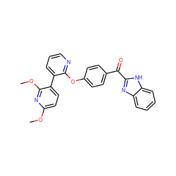 COc1ccc(-c2cccnc2Oc2ccc(C(=O)c3nc4ccccc4[nH]3)cc2)c(OC)n1 ZINC000144199529