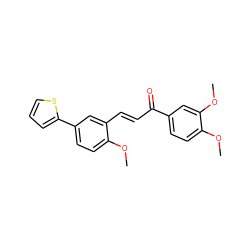 COc1ccc(-c2cccs2)cc1/C=C/C(=O)c1ccc(OC)c(OC)c1 ZINC000029323287