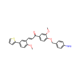 COc1ccc(-c2cccs2)cc1/C=C/C(=O)c1ccc(OCc2ccc(N)cc2)c(OC)c1 ZINC000029326253