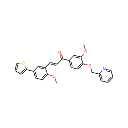 COc1ccc(-c2cccs2)cc1/C=C/C(=O)c1ccc(OCc2ccccn2)c(OC)c1 ZINC000029310729