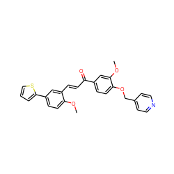 COc1ccc(-c2cccs2)cc1/C=C/C(=O)c1ccc(OCc2ccncc2)c(OC)c1 ZINC000029323244