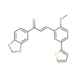 COc1ccc(-c2cccs2)cc1/C=C/C(=O)c1ccc2c(c1)OCO2 ZINC000029315869