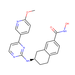 COc1ccc(-c2ccnc(N[C@@H]3CCc4ccc(C(=O)NO)cc4C3)n2)cn1 ZINC000113851216