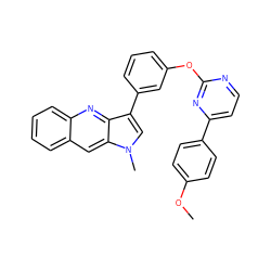 COc1ccc(-c2ccnc(Oc3cccc(-c4cn(C)c5cc6ccccc6nc45)c3)n2)cc1 ZINC000299835246