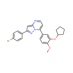 COc1ccc(-c2ccnc3cc(-c4ccc(Br)cc4)nn23)cc1OC1CCCC1 ZINC000045372075