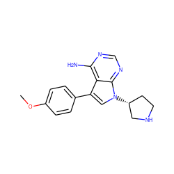 COc1ccc(-c2cn([C@@H]3CCNC3)c3ncnc(N)c23)cc1 ZINC000027990930