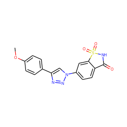 COc1ccc(-c2cn(-c3ccc4c(c3)S(=O)(=O)NC4=O)nn2)cc1 ZINC000169309504