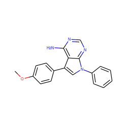 COc1ccc(-c2cn(-c3ccccc3)c3ncnc(N)c23)cc1 ZINC000001609268