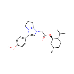 COc1ccc(-c2cn(CC(=O)O[C@@H]3C[C@@H](C)CC[C@H]3C(C)C)c3[n+]2CCC3)cc1 ZINC000001781179