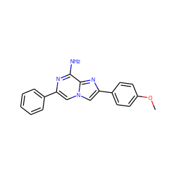 COc1ccc(-c2cn3cc(-c4ccccc4)nc(N)c3n2)cc1 ZINC001772617602