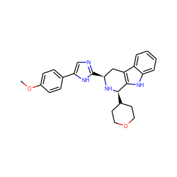 COc1ccc(-c2cnc([C@H]3Cc4c([nH]c5ccccc45)[C@@H](C4CCOCC4)N3)[nH]2)cc1 ZINC000653719616