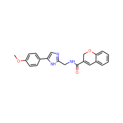 COc1ccc(-c2cnc(CNC(=O)C3=Cc4ccccc4OC3)[nH]2)cc1 ZINC001772608398