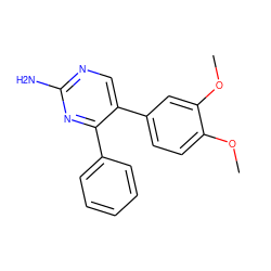 COc1ccc(-c2cnc(N)nc2-c2ccccc2)cc1OC ZINC001772589951