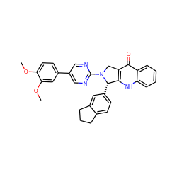 COc1ccc(-c2cnc(N3Cc4c([nH]c5ccccc5c4=O)[C@@H]3c3ccc4c(c3)CCC4)nc2)cc1OC ZINC000013491046