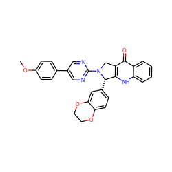 COc1ccc(-c2cnc(N3Cc4c([nH]c5ccccc5c4=O)[C@@H]3c3ccc4c(c3)OCCO4)nc2)cc1 ZINC000013491044