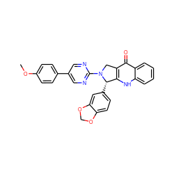 COc1ccc(-c2cnc(N3Cc4c([nH]c5ccccc5c4=O)[C@@H]3c3ccc4c(c3)OCO4)nc2)cc1 ZINC000013491038