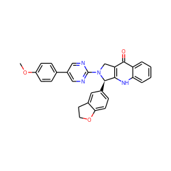 COc1ccc(-c2cnc(N3Cc4c([nH]c5ccccc5c4=O)[C@H]3c3ccc4c(c3)CCO4)nc2)cc1 ZINC000003942890