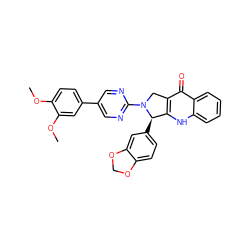 COc1ccc(-c2cnc(N3Cc4c([nH]c5ccccc5c4=O)[C@H]3c3ccc4c(c3)OCO4)nc2)cc1OC ZINC000001494381