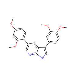 COc1ccc(-c2cnc3[nH]cc(-c4ccc(OC)c(OC)c4)c3c2)c(OC)c1 ZINC000103225140
