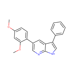 COc1ccc(-c2cnc3[nH]cc(-c4ccccc4)c3c2)c(OC)c1 ZINC000103225124