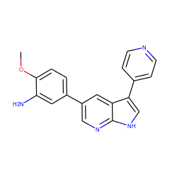 COc1ccc(-c2cnc3[nH]cc(-c4ccncc4)c3c2)cc1N ZINC000095575505