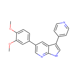 COc1ccc(-c2cnc3[nH]cc(-c4ccncc4)c3c2)cc1OC ZINC000045188749