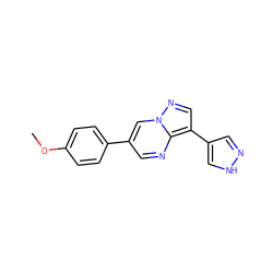 COc1ccc(-c2cnc3c(-c4cn[nH]c4)cnn3c2)cc1 ZINC000096270775