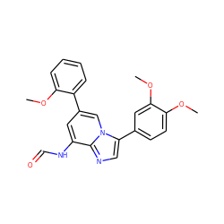 COc1ccc(-c2cnc3c(NC=O)cc(-c4ccccc4OC)cn23)cc1OC ZINC000061907165