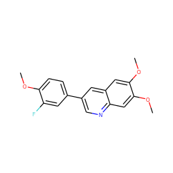 COc1ccc(-c2cnc3cc(OC)c(OC)cc3c2)cc1F ZINC000000008077