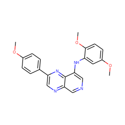 COc1ccc(-c2cnc3cncc(Nc4cc(OC)ccc4OC)c3n2)cc1 ZINC000200655652