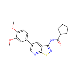 COc1ccc(-c2cnc3snc(NC(=O)C4CCCC4)c3c2)cc1OC ZINC000299822071