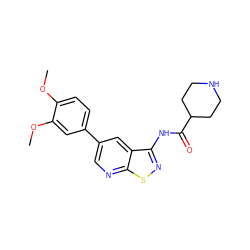 COc1ccc(-c2cnc3snc(NC(=O)C4CCNCC4)c3c2)cc1OC ZINC000299819099