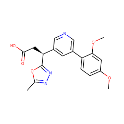 COc1ccc(-c2cncc([C@H](CC(=O)O)c3nnc(C)o3)c2)c(OC)c1 ZINC001772626187