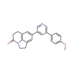 COc1ccc(-c2cncc(-c3cc4c5c(c3)CCN5C(=O)CC4)c2)cc1 ZINC000071330356