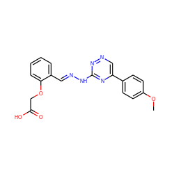 COc1ccc(-c2cnnc(N/N=C/c3ccccc3OCC(=O)O)n2)cc1 ZINC000004144845