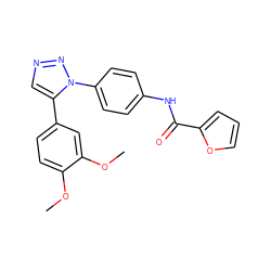 COc1ccc(-c2cnnn2-c2ccc(NC(=O)c3ccco3)cc2)cc1OC ZINC000003582374