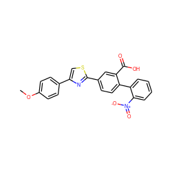 COc1ccc(-c2csc(-c3ccc(-c4ccccc4[N+](=O)[O-])c(C(=O)O)c3)n2)cc1 ZINC000205017459