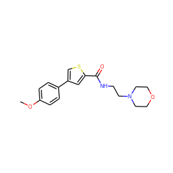 COc1ccc(-c2csc(C(=O)NCCN3CCOCC3)c2)cc1 ZINC000025337747