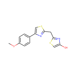 COc1ccc(-c2csc(Cc3nc(O)cs3)n2)cc1 ZINC000001395291