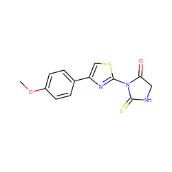 COc1ccc(-c2csc(N3C(=O)CNC3=S)n2)cc1 ZINC000000476215