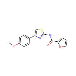 COc1ccc(-c2csc(NC(=O)c3ccco3)n2)cc1 ZINC000003153046