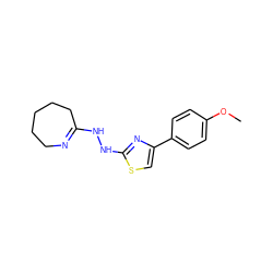 COc1ccc(-c2csc(NNC3=NCCCCC3)n2)cc1 ZINC000000263540